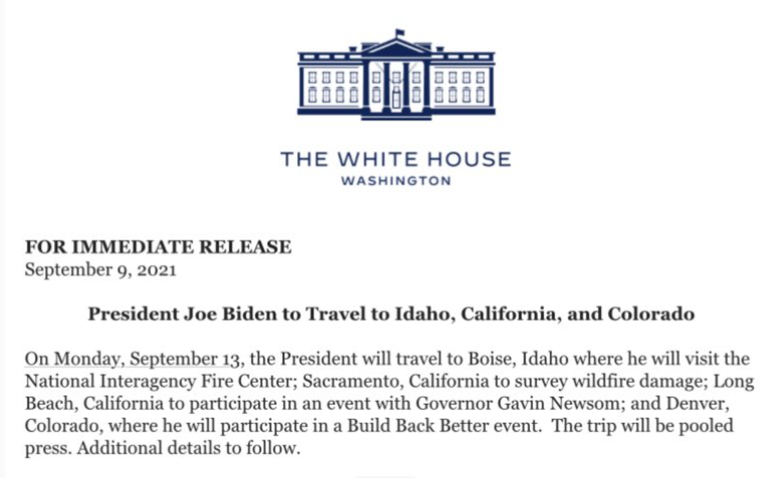 Biden announcement